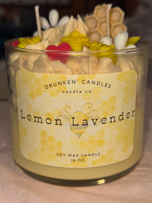 Lemon Lavender Honey Bee Sweets Candle-16 Oz.