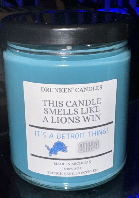 Detroit Lions - 8 Oz. Soy Candle (Can be made any team!)