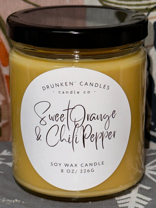 Sweet Orange & Chili Pepper Soy Candle - 8 Oz.